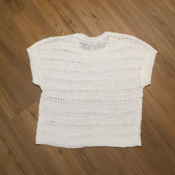 Evan Picone Ivory Knit Short Sleeve Tee - Picture 3 of 3